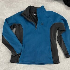 Spyder Blue and Black Quarter Half-Zip Pullover